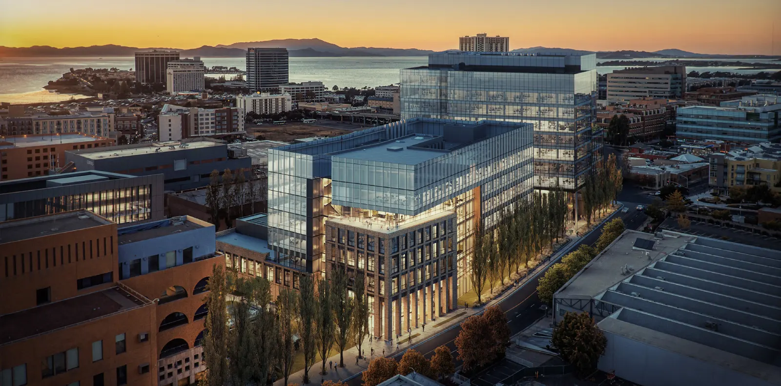 aerial view on the building
