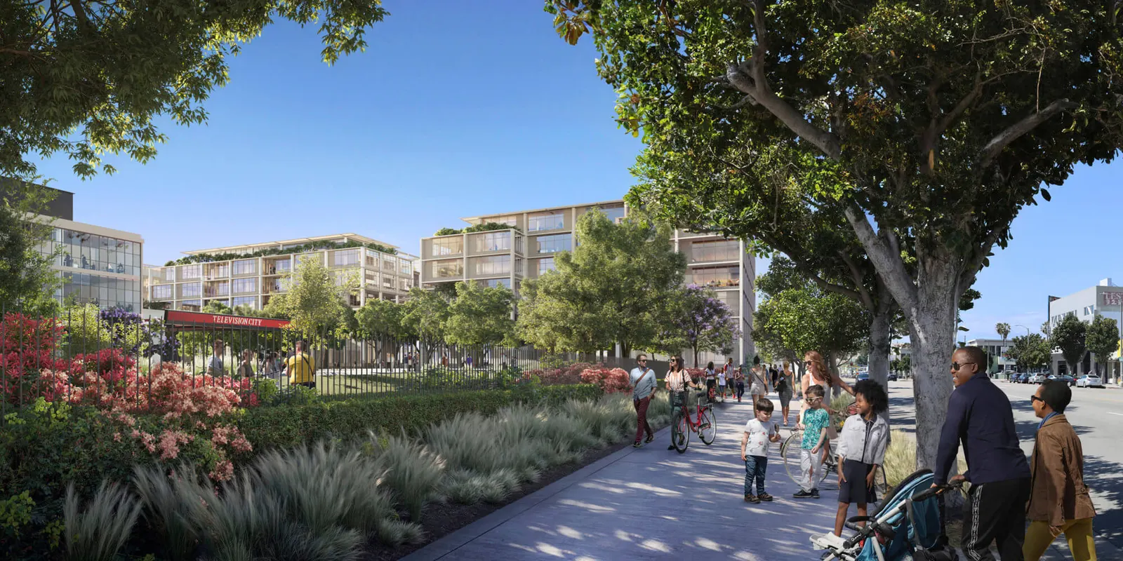 Illustration for the article "Foster + Partners Reveals Visionary $1 Billion Plan for Television City in Los Angeles"