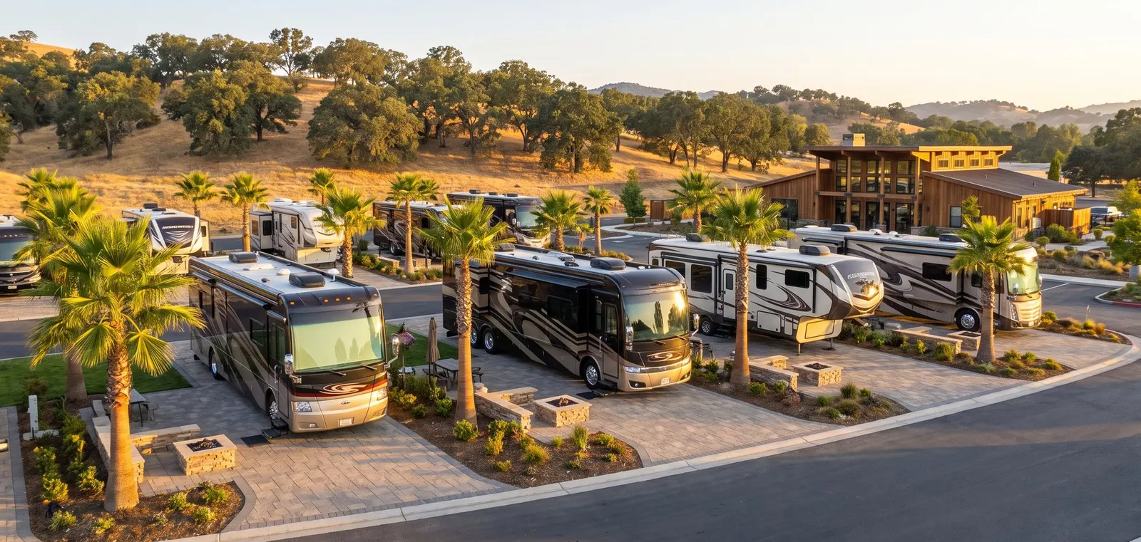 Landscaped luxury RV park in California
