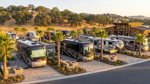 Landscaped luxury RV park in California