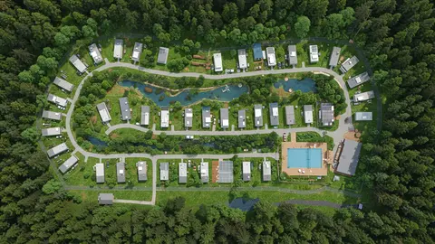 rv park with a pond