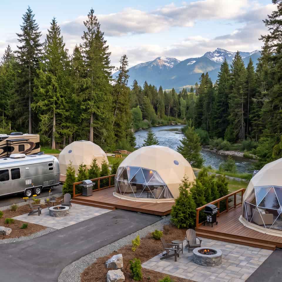 RV resort and glamping concept