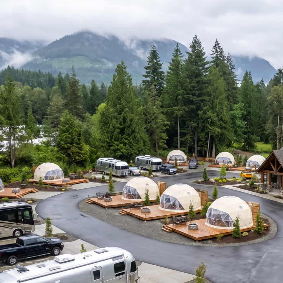 RV and glamping resort concept